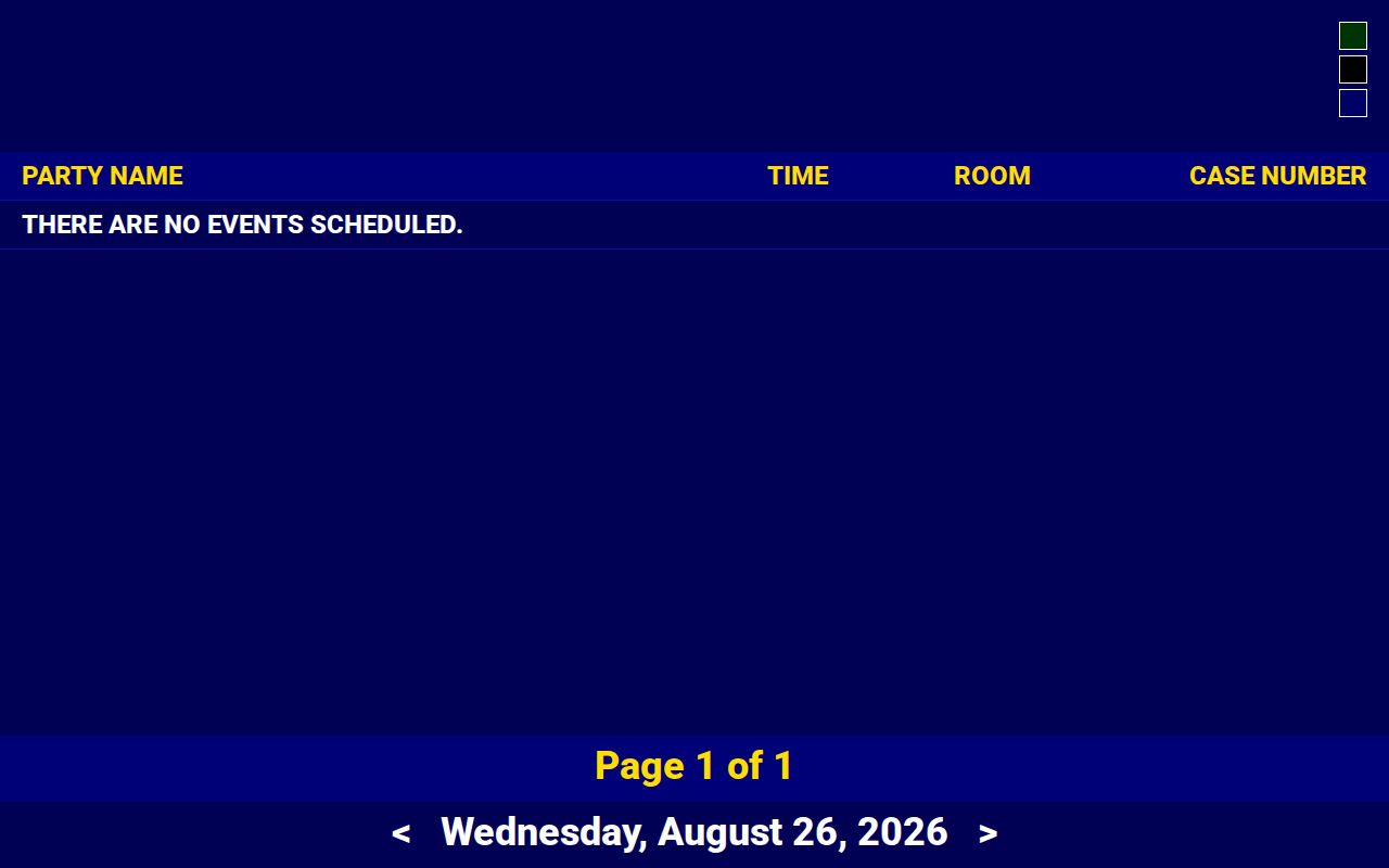 Ottawa County court calendar public record display with date navigation