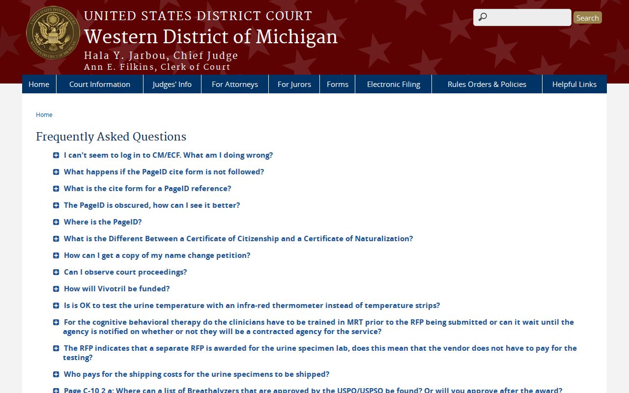 Zeeland court docket federal court access boundary